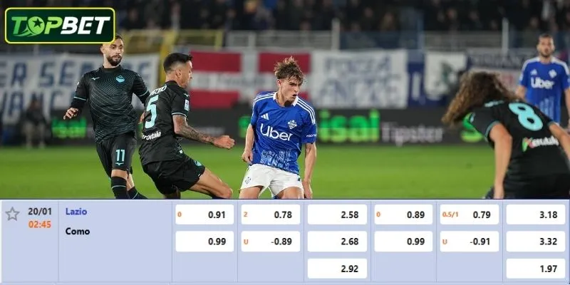 Ty Le Keo Chi Tiet Cho Tran Dau Lazio Vs Como 1907