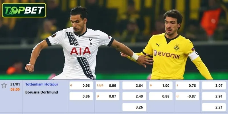 Ty Le Keo Chi Tiet Cho Tran Dau Tottenham Vs Dortmund