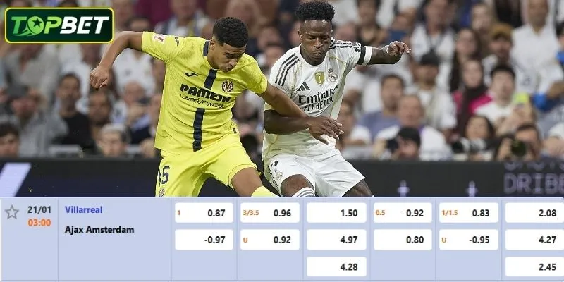 Ty Le Keo Chi Tiet Cho Tran Dau Villarreal Vs Ajax