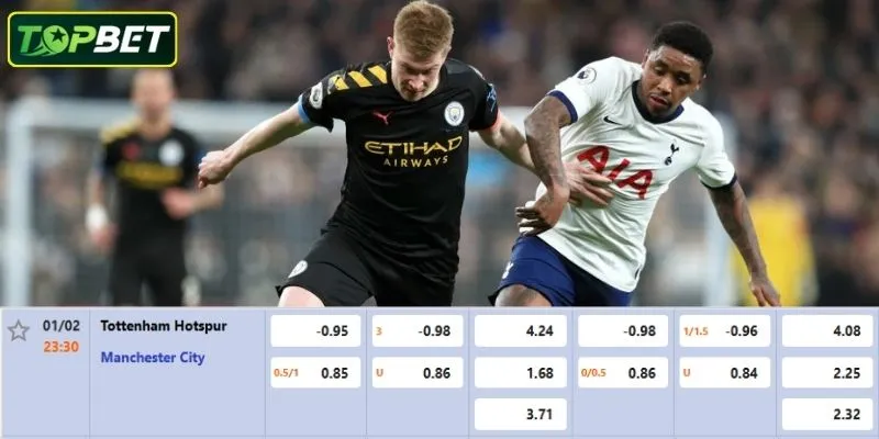 Ty Le Keo Chi Tiet Cua Tran Tottenham Vs Man City